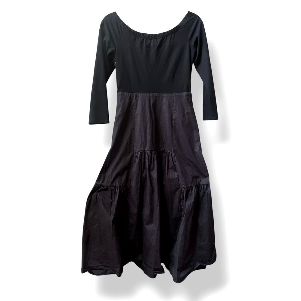 Tuckernuck Off the Shoulder Marissa Tiered Midi Dress | M, Black - Picture 4 of 10
